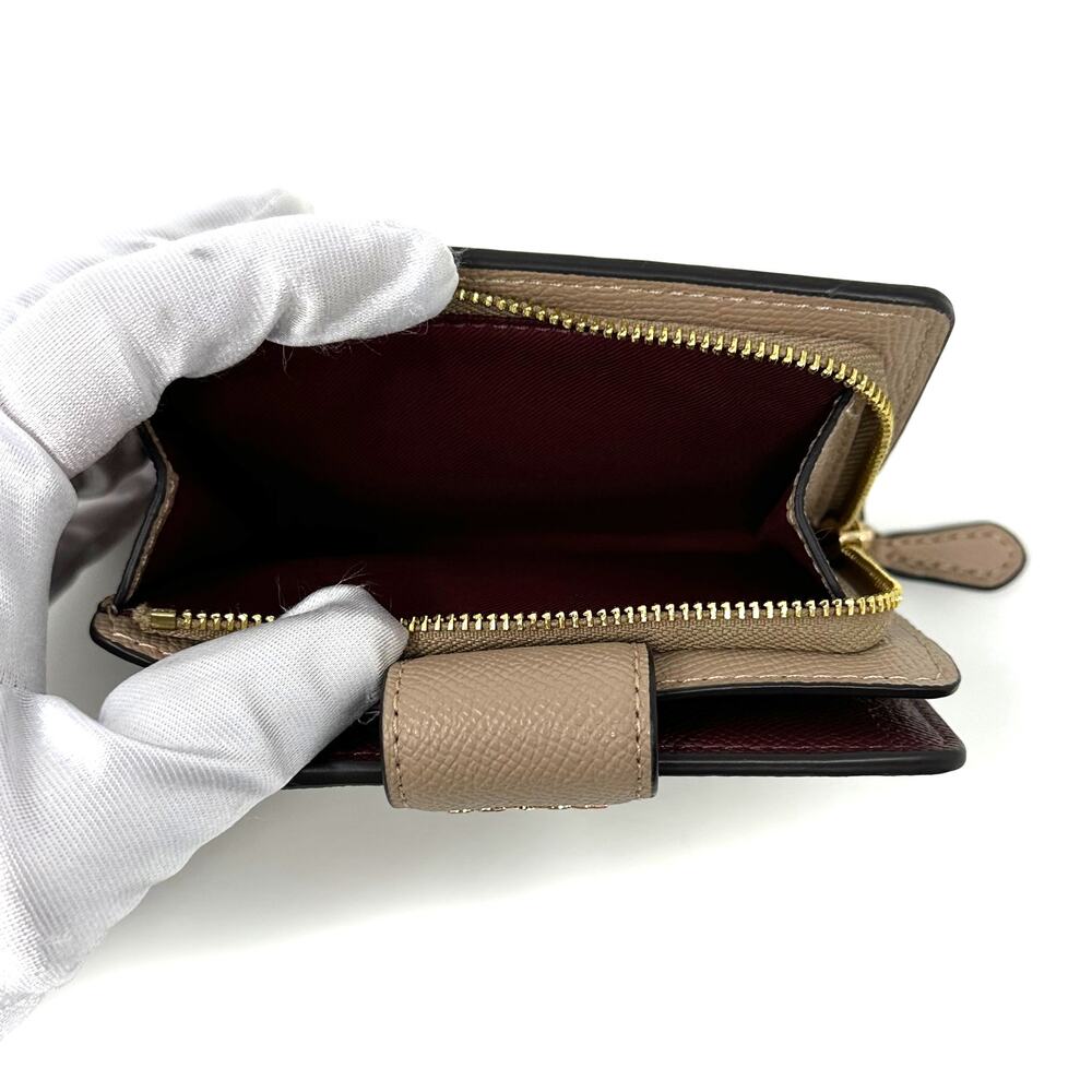 Coach Medium Corner Zip Wallet in Taupe Leather 6390 - Picture 3 of 6